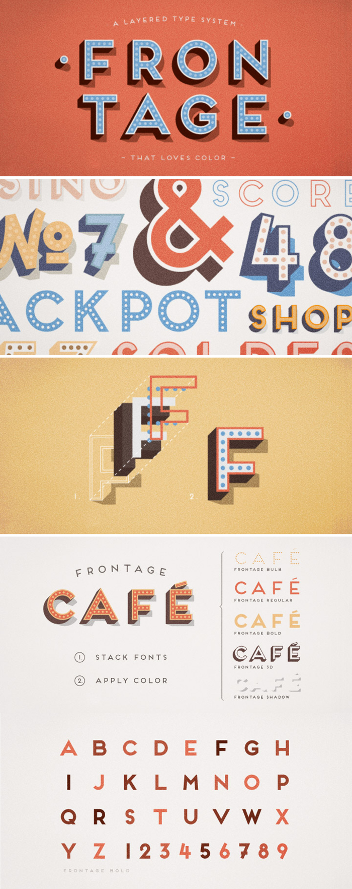 Frontage Font Type Specimens and Design