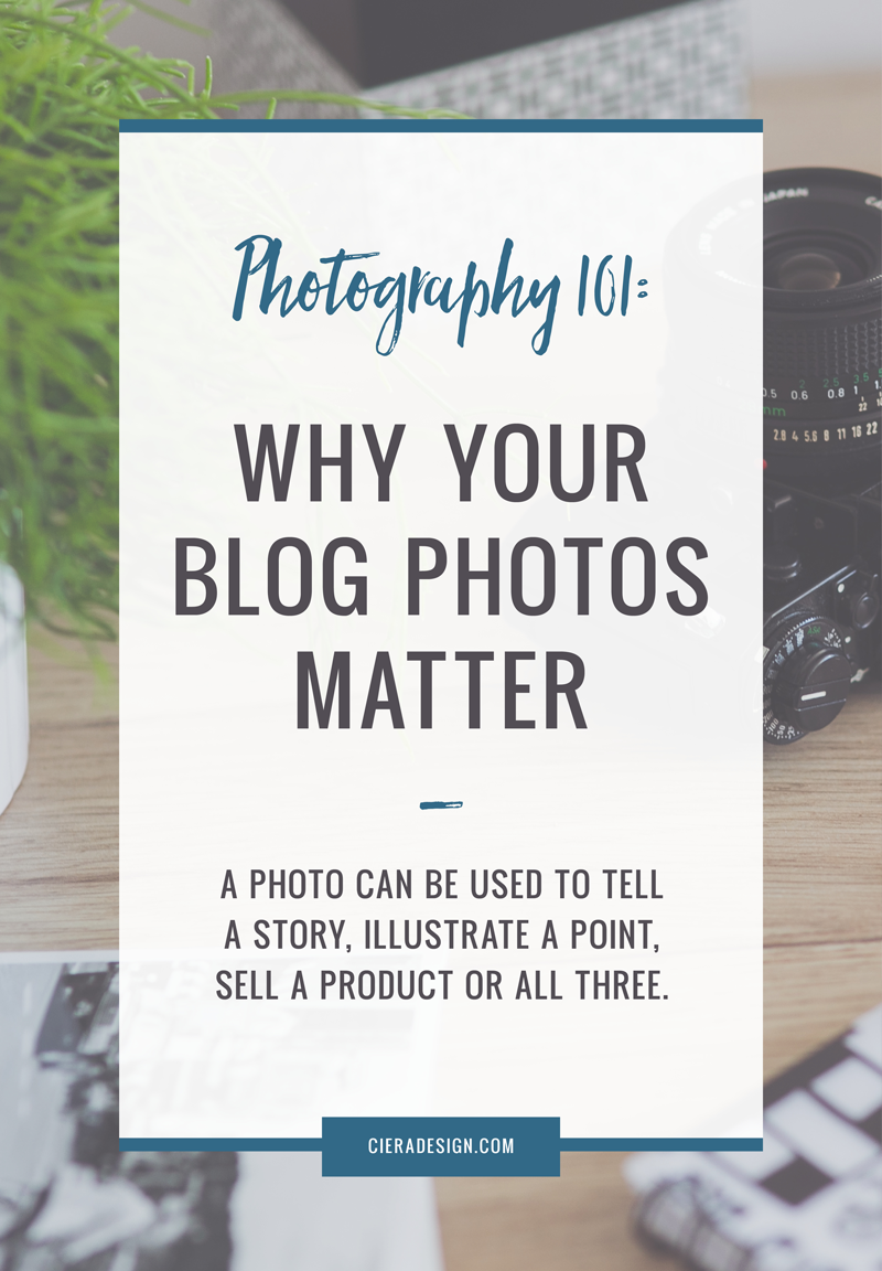 Whatever your goals are if you’re using your blog as a platform to reach them – visual appeal is important. Blog photography matters because it makes your reader slow down and pay closer attention to what you’re saying. A photo can be used to illustrate a point, tell a story, sell a product or all three.