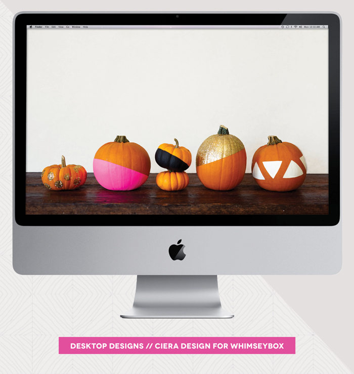 Color Blocked Pumpkins Desktop Designs by Ciera Design