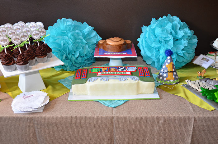 Aninal Themed Birthday Party Monkey Cake