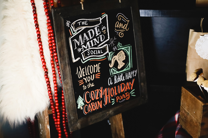The Made In Mind Social Cozy Cabin Party Chalkboard Art