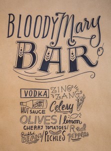 Bloody Mary Bar Ingredients Sign