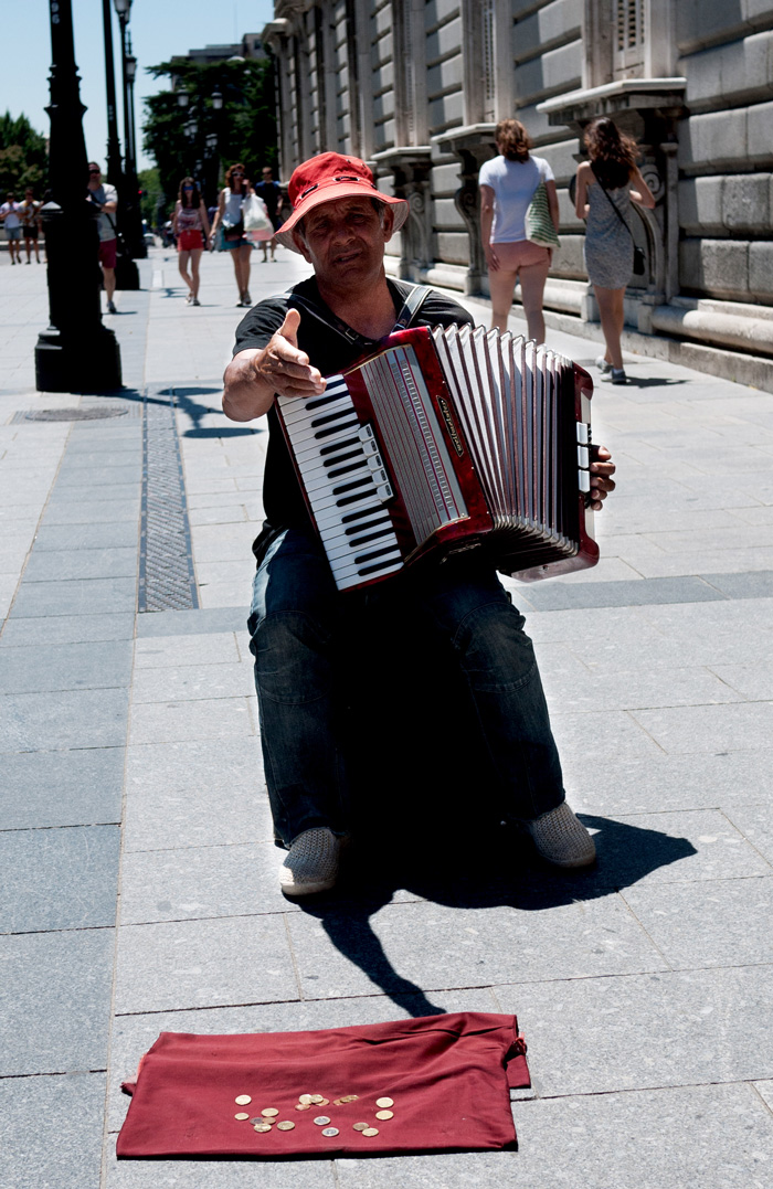 Accordian Player Royal Palace of Madrid Spain