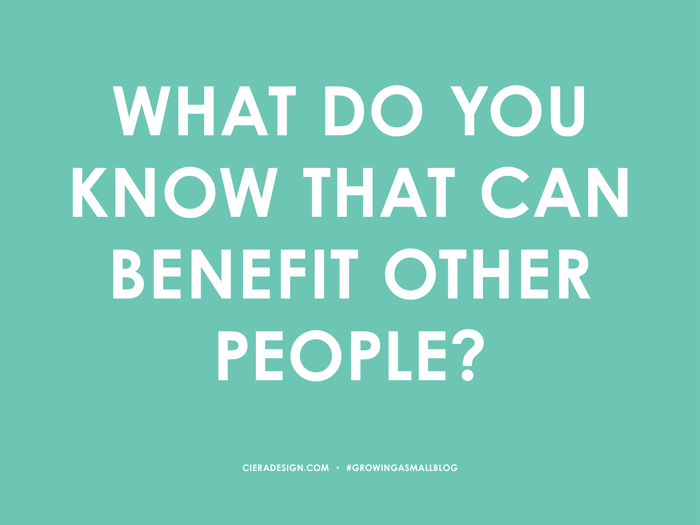 What Do You Know That Can Benefit Others