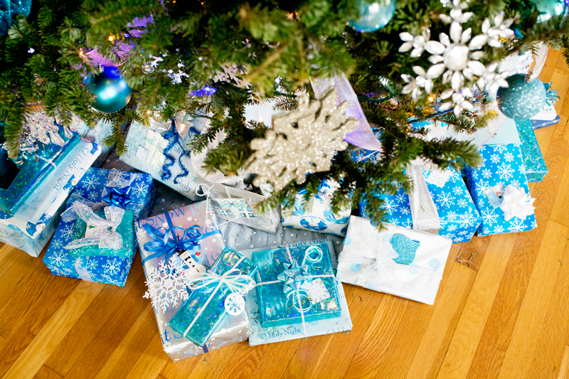 Blue Silver Christmas Presents
