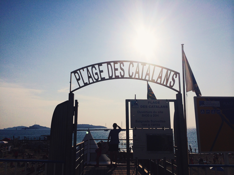 Marseille France Plage Des Catalans Sun Sign