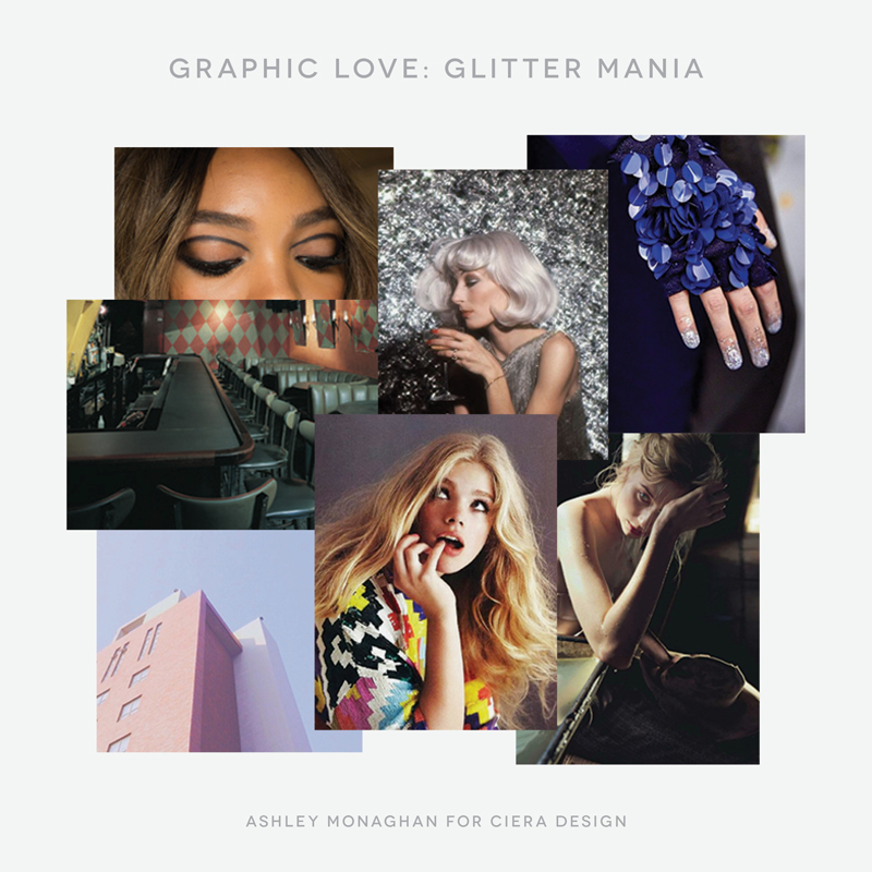 Graphic and Glitter Inspired Mood Board