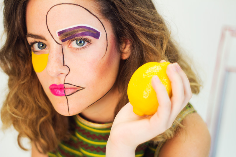 Picasso Inspired Woman with Lemon Portrait