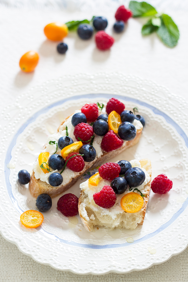 Fresh Berries and Ricotta on Toast