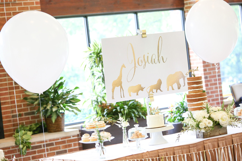 Gold Safari Birthday Dessert Table and Sign