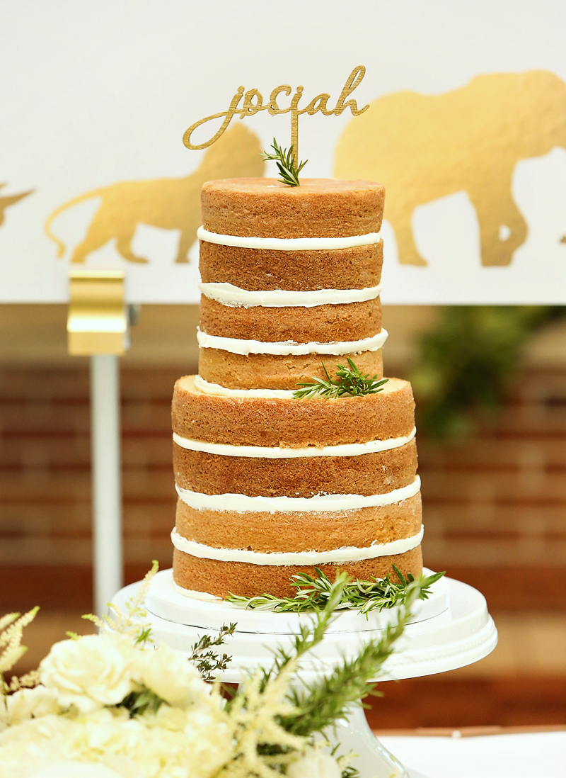 Golded Safari Tiered Naked Layer Cake