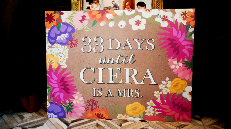 Floral Wedding Countdown Sign