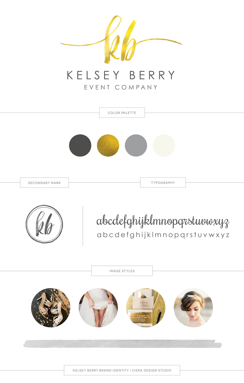 Kelsey Berry Event Company Brand Identity Logo Design