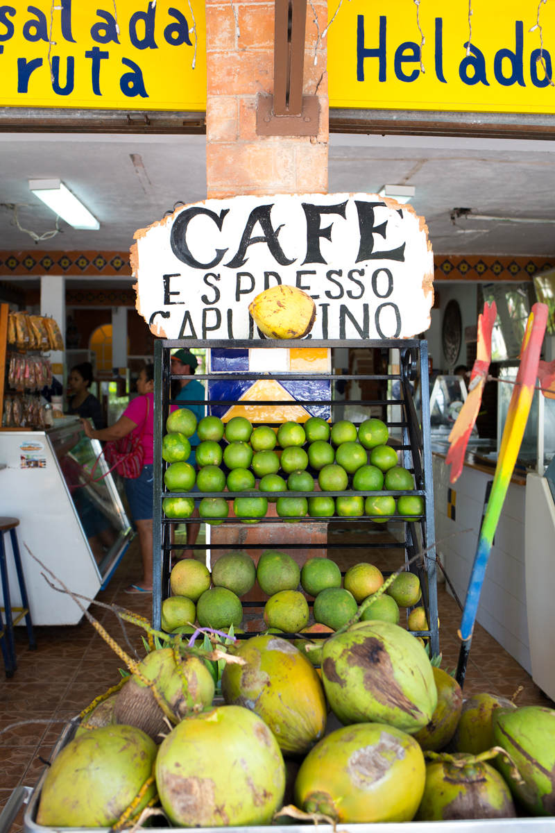 Tulum Mexico: Coconut and Lime Fresh Fruit Stand