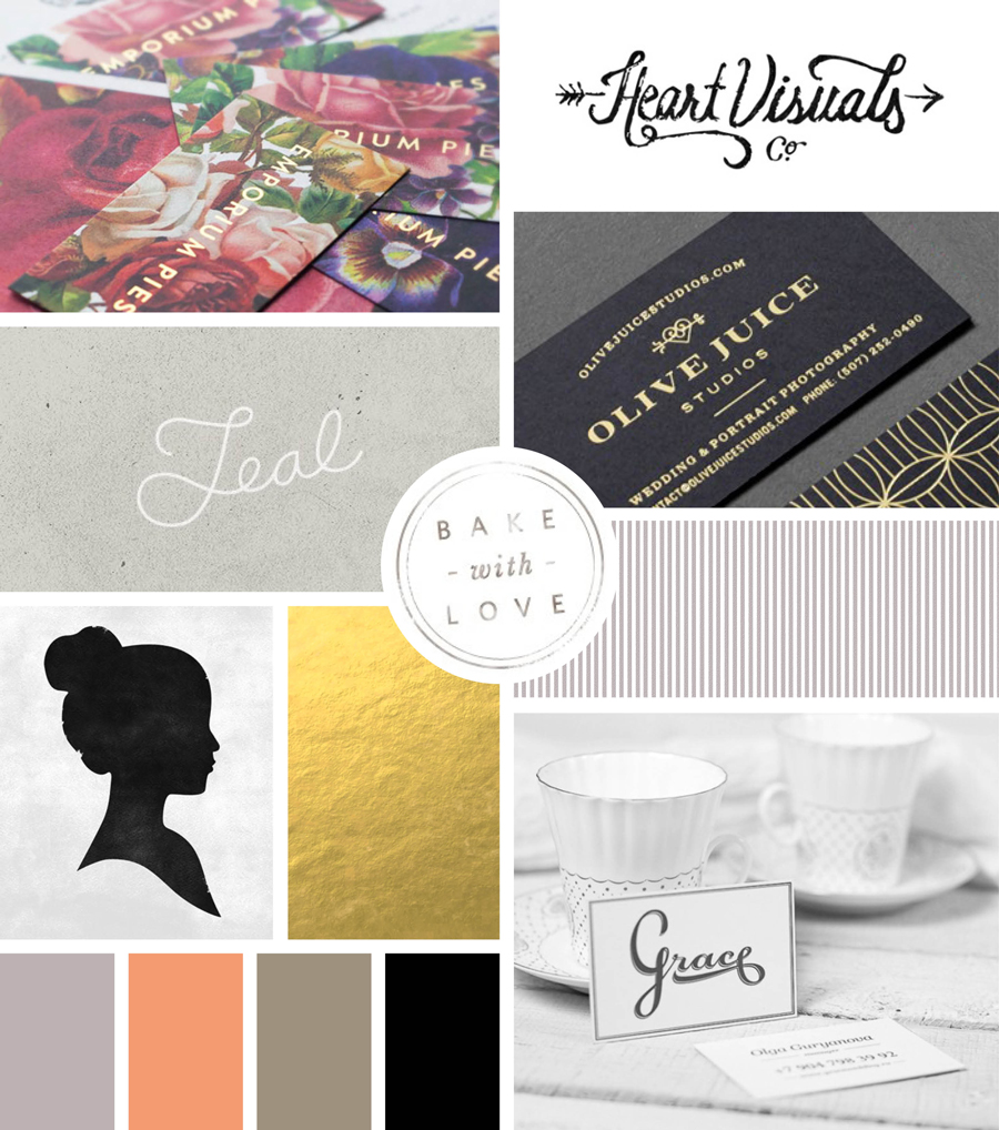Simple, elegant and sophisticated brand mood board.
