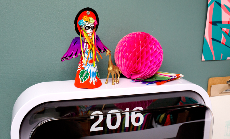 Mexican Day of the Dead Desk Detail