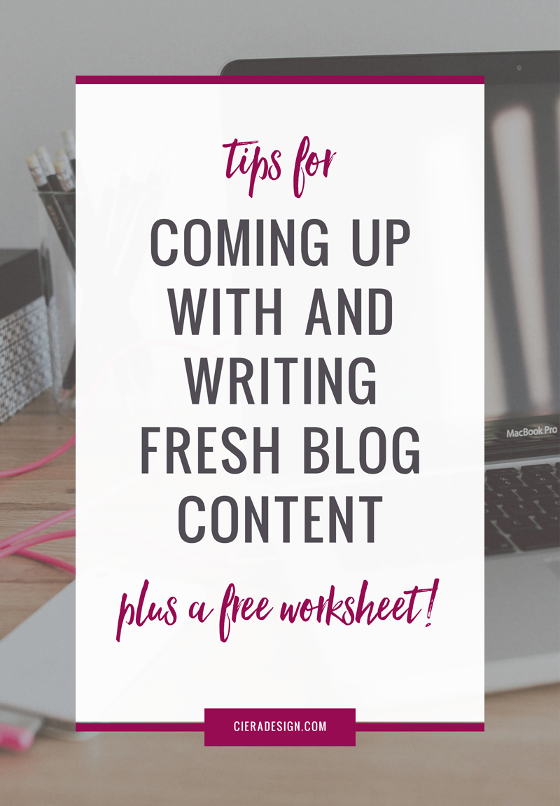 Use This Free Worksheet To Help Come Up With Fresh Blog Content