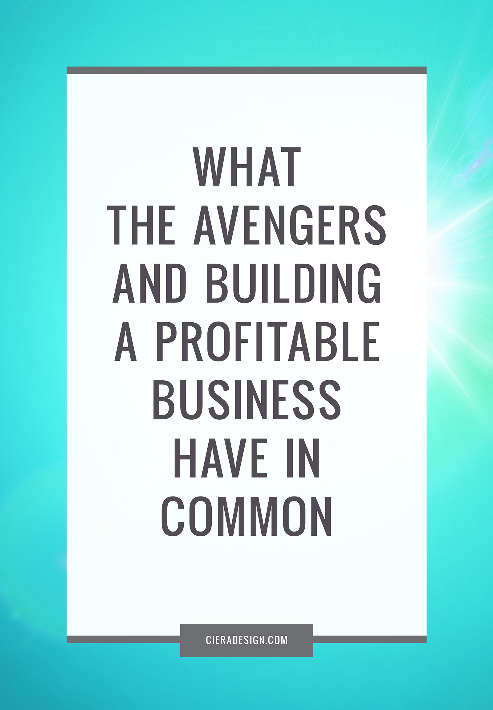 Learn what The Avengers and building a profitable business have in common